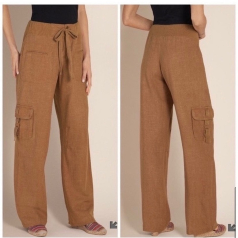 Soft surroundings rust linen cargo pants